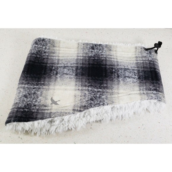 Eddie Bauer Winter Fleece Neck Warmer Shell Lining with Pull String Plaid Print - Picture 8 of 12
